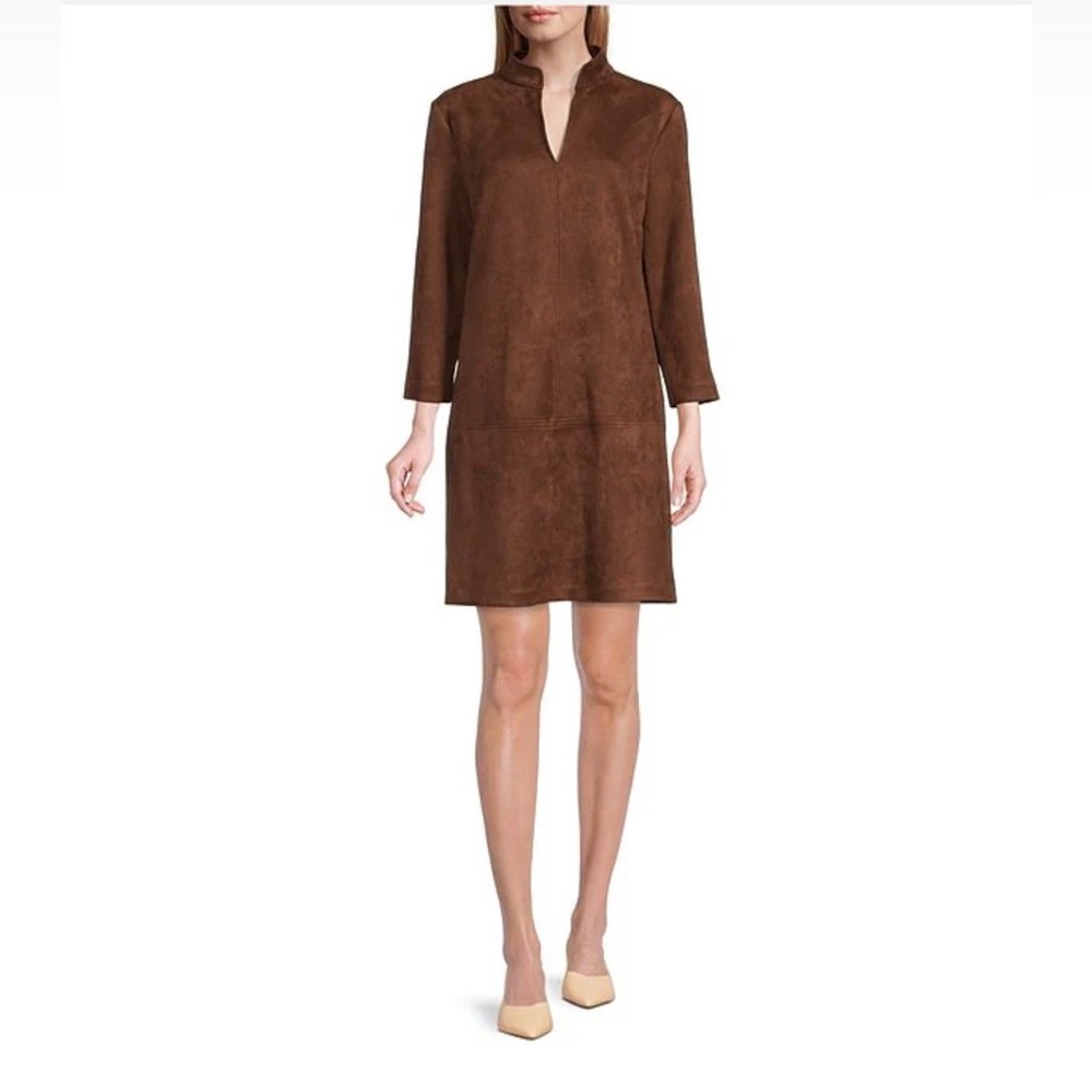 NWT - Preston & York chestnut stretch suede dress - size 8